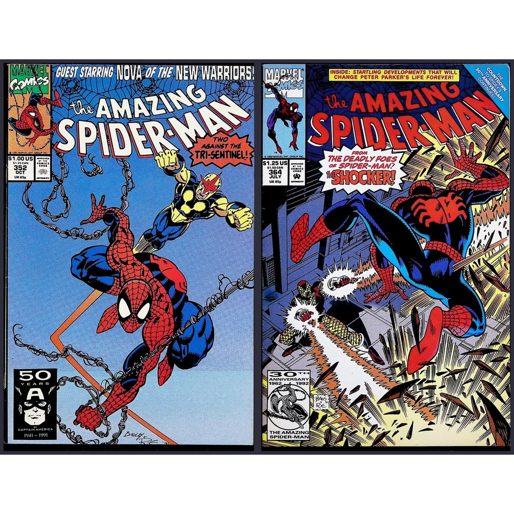 Amazing Spider-Man 2X Comic Lot #352 364 Mark Bagley Nova Shocker Marvel